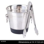 Pot a glacon mini seau champagne vin petite table deco bouteille glacon + pince deco inox Pot a glacon mini seau champagne vin petite table deco bouteille glacon + pince deco inox