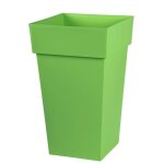 Pot haut - eda plastiques - toscane - 39 x 39 x 65 cm - vert matcha - 62 l