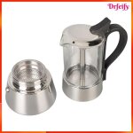Pot � moka - akozon - moka pot verre - inox 304 - verre borosilicate - induction 4 tasses