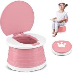 Pot pliable pour enfants avec couvercle r�ducteur toilettes si�ge b�b� rose - tout - petits