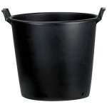 Pot rond plastique 50 l - avec poignes - noir - rond