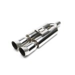 Pot silencieux arriere auto universel sport inox tuning art 2 x 90 / 100mm dtm oval