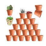 Pots en terre cuite - artisanale - mini pots - 24 pcs - 35 � 3 cm - drainage optimal