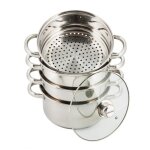 Pot � vapeur - kh - 3317 - acier inoxydable - 18 cm - poign�es non chauffantes