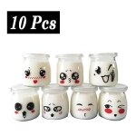 Pot yaourt bocal crme pot dessert en verre avec dcor moticne couvercles - 10 pot 100ml