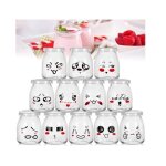 12 pi�ces pots de yaourt avec couvercle - contenants en verre pour pudding et yaourt ensemble (100ml ...