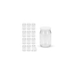 Pot de yaourt en verre avec couvercles  clipser blancs tanche pour yaourtires et cuiseurs - lot de ...