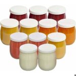 Pots de yaourt en verre - virex� - lot de 12 - couvercles �tanches - 143 ml - compatibles yaourti�res ...