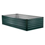 Potager sur�lev� rectangulaire duoku 203�102�46 cm - acier / alliage aluminium - zinc vert fonc� 095 ...