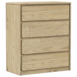 Commode - keen so - sauda - bois de pin massif - 4 tiroirs - chêne Commode - keen so - sauda - bois de pin massif - 4 tiroirs - chêne