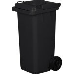 Poubelle 120l noir à roulettes avec roues en caoutchouc pleines pour les déchets et le recyclage tri ... Poubelle 120l noir à roulettes avec roues en caoutchouc pleines pour les déchets et le recyclage tri ...