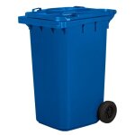 Poubelle 240l bleu à roulettes avec roues en caoutchouc pleines pour les déchets et le recyclage tri ... Poubelle 240l bleu à roulettes avec roues en caoutchouc pleines pour les déchets et le recyclage tri ...