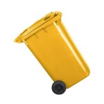 Poubelle 240l jaune à roulettes avec roues en caoutchouc pleines pour les déchets et le recyclage tri ... Poubelle 240l jaune à roulettes avec roues en caoutchouc pleines pour les déchets et le recyclage tri ...