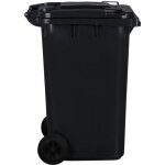 Poubelle 240l noir à roulettes avec roues en caoutchouc pleines pour les déchets et le recyclage tri ... Poubelle 240l noir à roulettes avec roues en caoutchouc pleines pour les déchets et le recyclage tri ...