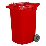 Poubelle 240l rouge à roulettes avec roues en caoutchouc pleines pour les déchets et le recyclage tri ... Poubelle 240l rouge à roulettes avec roues en caoutchouc pleines pour les déchets et le recyclage tri ...
