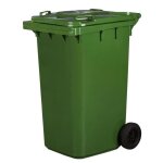 Poubelle 240l vert  roulettes avec roues en caoutchouc pleines pour les dchets et le recyclage tri ...