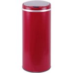 Poubelle automatique 42 l - acier inox avec cerclage - finition rouge mat - kitchen move
