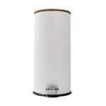 Poubelle blanche bois  pdale 30l ovale - silumen - blanc