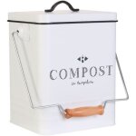 Poubelle de compostage - je cherche une idee - m�tal - 5 l - blanc et noir