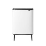 Poubelle bo touch bin hi - brabantia - 2 seaux intrieurs - 2x 30 l - blanc