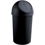 Poubelle  clapet push 25 litres noir