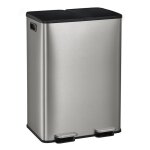 Poubelle de cuisine 2 x 30 litres 2 compartiments poubelle � p�dale couvercle � fermeture douce inox ...