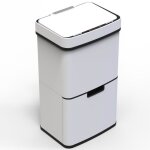 Poubelle de cuisine automatique narvik blanc acier inoxydable 75 l