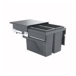Poubelle de cuisine tri slectif 2 bacs encastrable 38l (21 + 17) hailo cargo