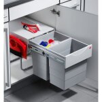 Poubelle de cuisine tri slectif 2 bacs encastrable 40l (20 + 20) hailo raumspar tandem + kit balayette ...