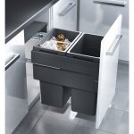 Poubelle de cuisine tri sélectif 2 bacs encastrable 76l (38 + 38) hailo euro cargo Poubelle de cuisine tri sélectif 2 bacs encastrable 76l (38 + 38) hailo euro cargo