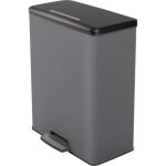 Poubelle duo rectangle - deco bin - curver - 52l (26 + 26l) - 49 x 32 x 61 cm - anthracite