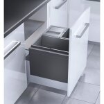 Poubelle encastrable 3 bacs pour meuble coulissant 54l (28 + 13 + 13) hailo triple xl