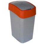Poubelle flip bin en polypropyl�ne 50l rouge et argent�