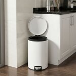 Poubelle � p�dale rond seau int�rieur amovible fermeture en douceur 20 l blanc