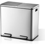 Poubelle  pdale sparateur de dchets inox capacit 60l avec 2 bacs de 30l 2 seaux intrieurs en plastique ...