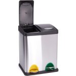 Poubelle � p�dale tri s�lectif inox 2 bacs 8lx2