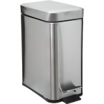 5five - poubelle rectangulaire soft close inox 5l