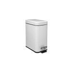 5five - poubelle rectangulaire soft close inox 5l blanc