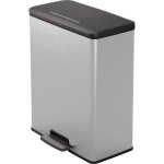 Poubelle rectangle - deco bin - curver - 65l - design moderne - 49 x 29 x 61 cm - gris m�tallis�