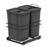 Poubelle de recyclage - emuca - 2 x 35 l - fixation par le bas - extraction manuelle - blanc
