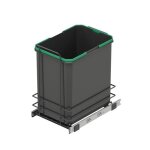 Poubelle de recyclage - emuca - recycle - fixation au sol - extraction manuelle - blanc