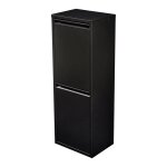 Poubelle de recyclage murale à 2 bacs amovibles 93 x 33 x 25 cm noir Poubelle de recyclage murale à 2 bacs amovibles 93 x 33 x 25 cm noir