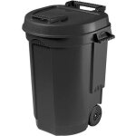Poubelle  roulettes noire - 110 l