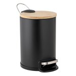 Poubelle de salle de bain mobelle 3l noir