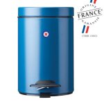 Poubelle de salle de bains à pédale 3l fabriqué en france bleu Poubelle de salle de bains à pédale 3l fabriqué en france bleu