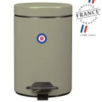 Poubelle de salle de bains à pédale 3l fabriqué en france gris vert Poubelle de salle de bains à pédale 3l fabriqué en france gris vert