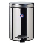 Poubelle de salle de bains � p�dale 3l fabriqu� en france inox