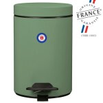 Poubelle de salle de bains � p�dale 3l fabriqu� en france vert amande