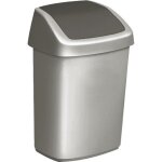 Poubelle swing en polypropyl�ne 50l argent� et anthracite