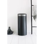 Poubelle touch bin 30 l noir couvercle en acier inoxydable brabantia